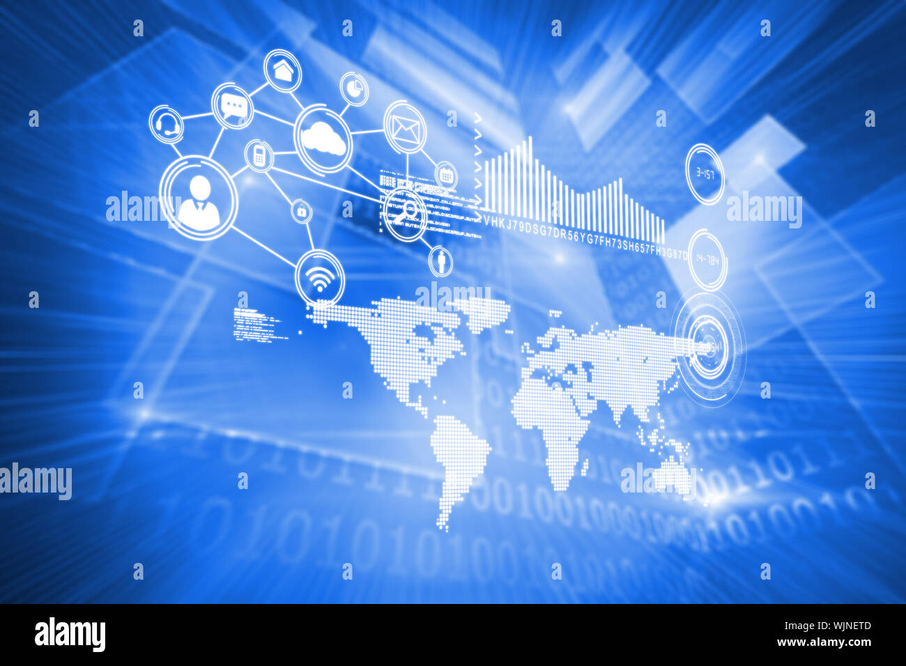 Technology interface against shiny technological background Stock Photo