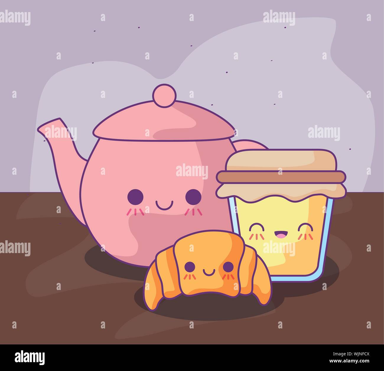 https://c8.alamy.com/comp/WJNFCX/cute-teapot-with-delicious-food-kawaii-style-vector-illustration-design-WJNFCX.jpg