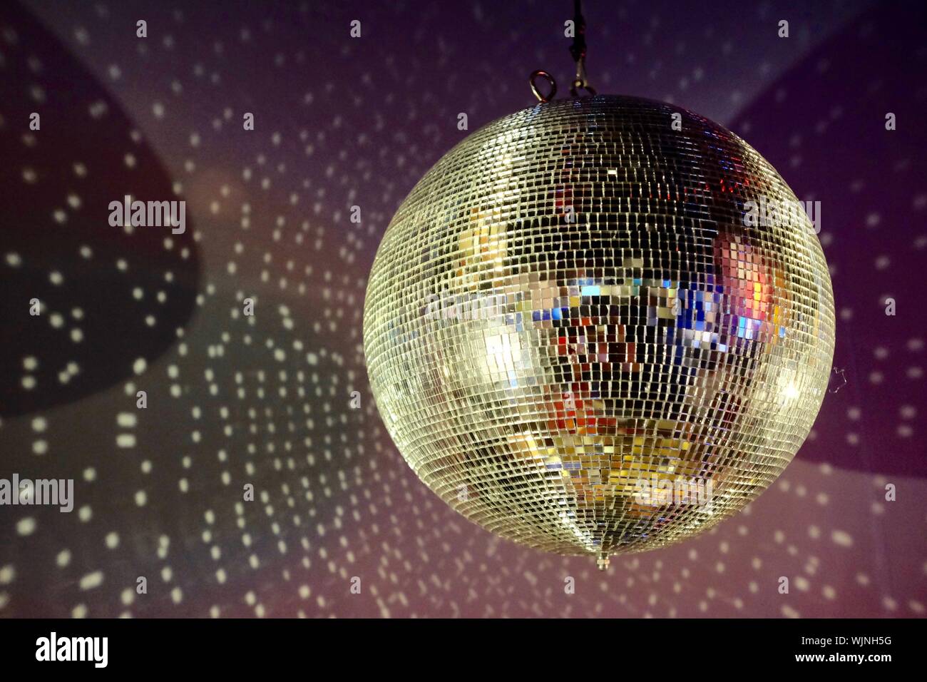 Close-up Of Disco Ball Hanging On Ceiling Stock Photo - Alamy