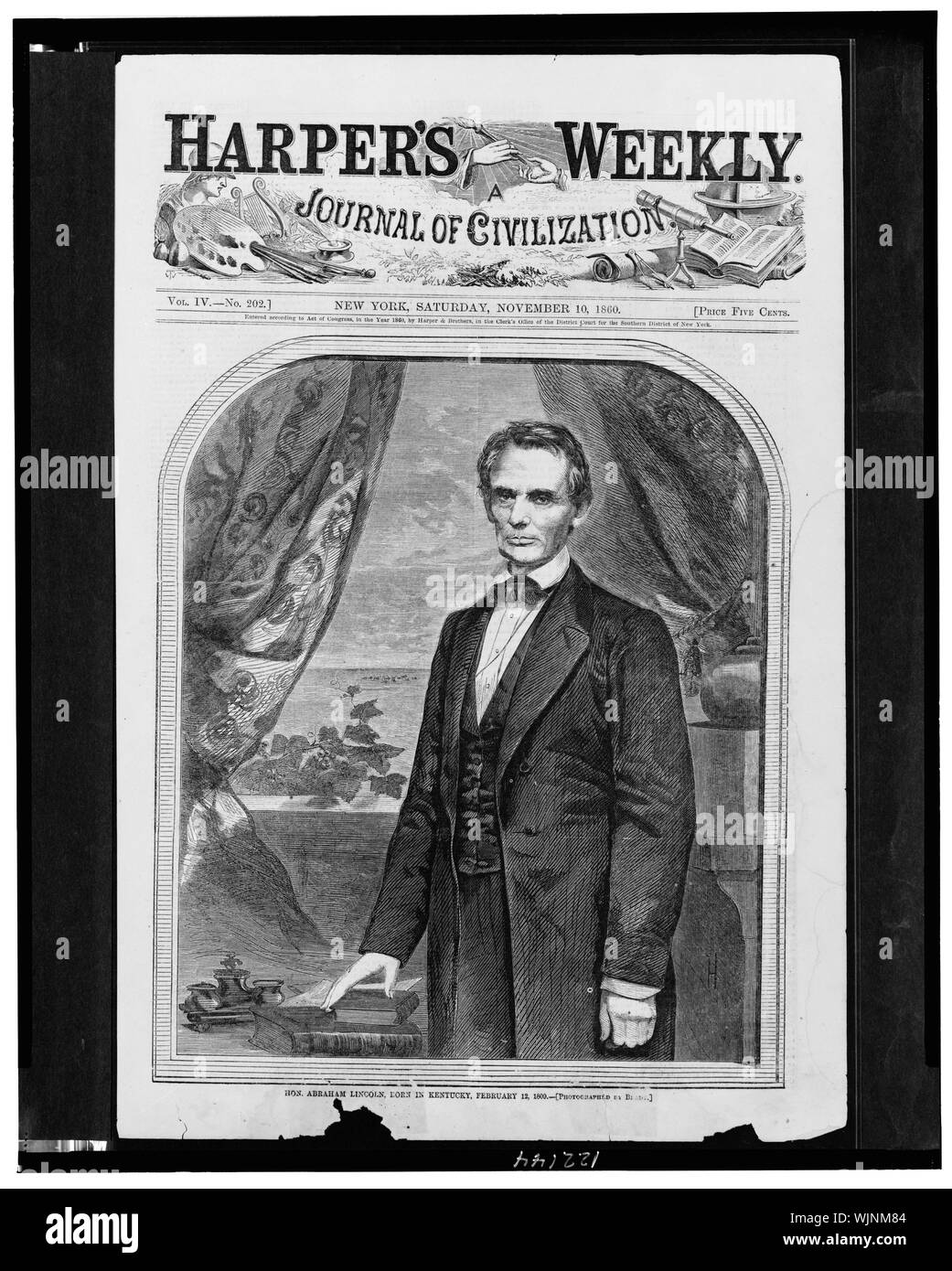 Hon. Abraham Lincoln, born in Kentucky, February 12, 1809