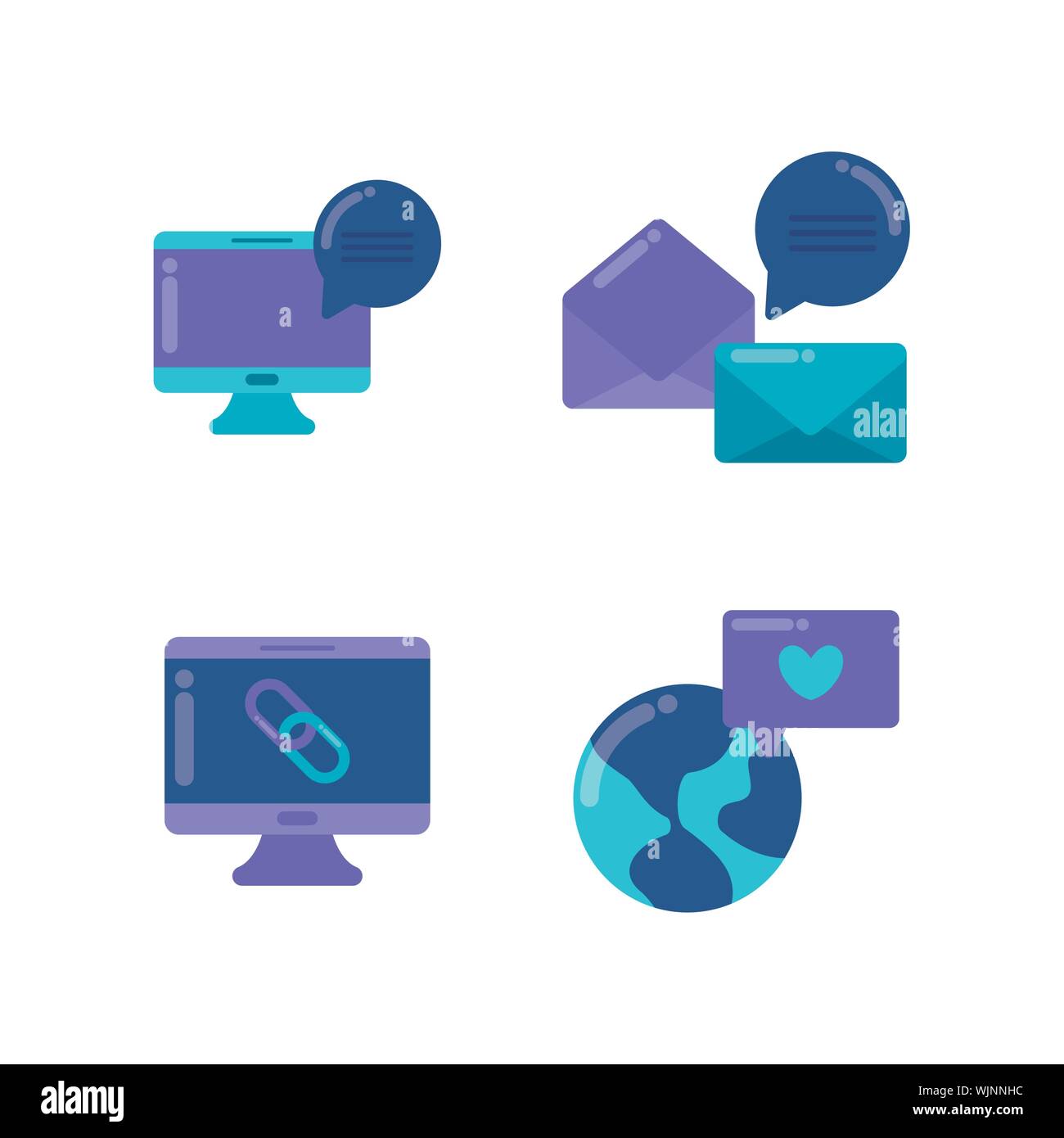 set icons of social media vector illustration design Stock Vector Image ...