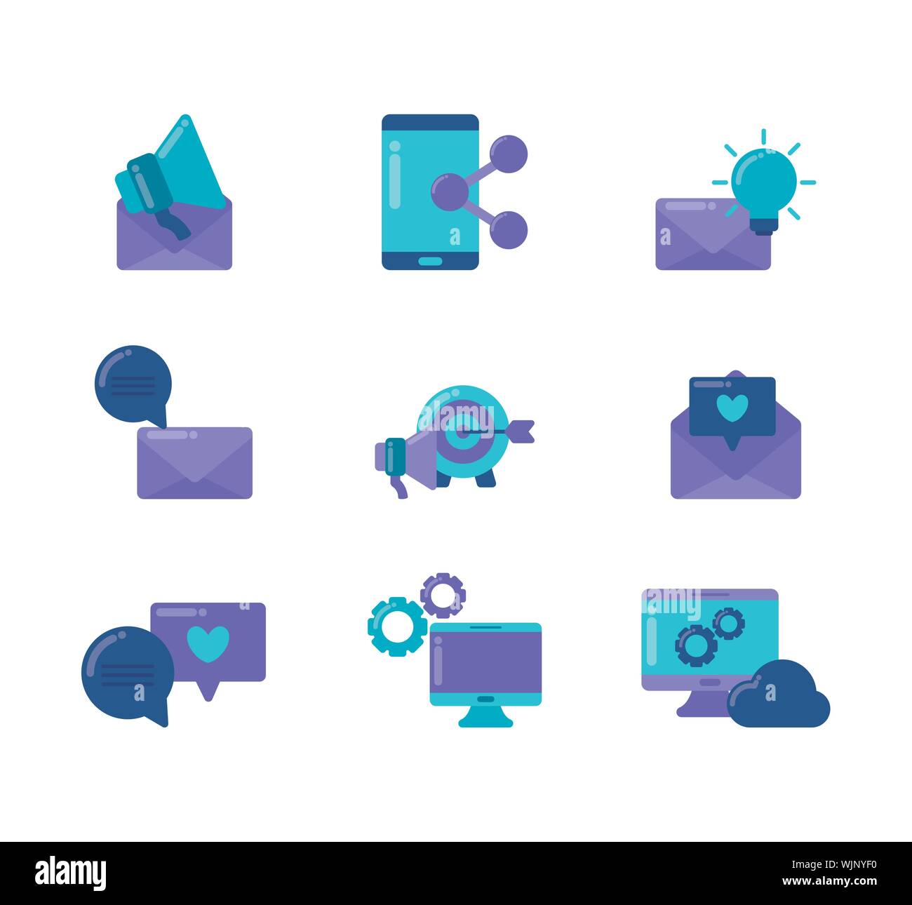 set icons of social media vector illustration design Stock Vector Image ...