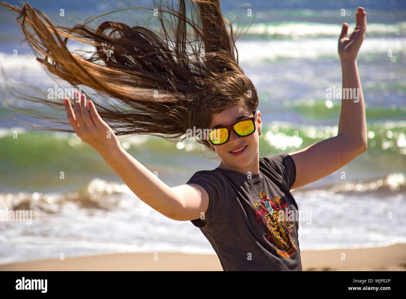 Wind Blowing Blond Hair Woman Beach High Resolution Stock Photography And Images Alamy