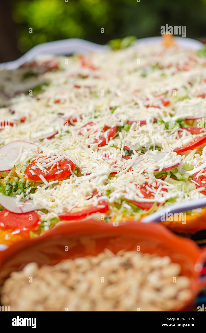 Hot Enchiladas served on a tray for a mexican buffet party Stock Photo Alamy