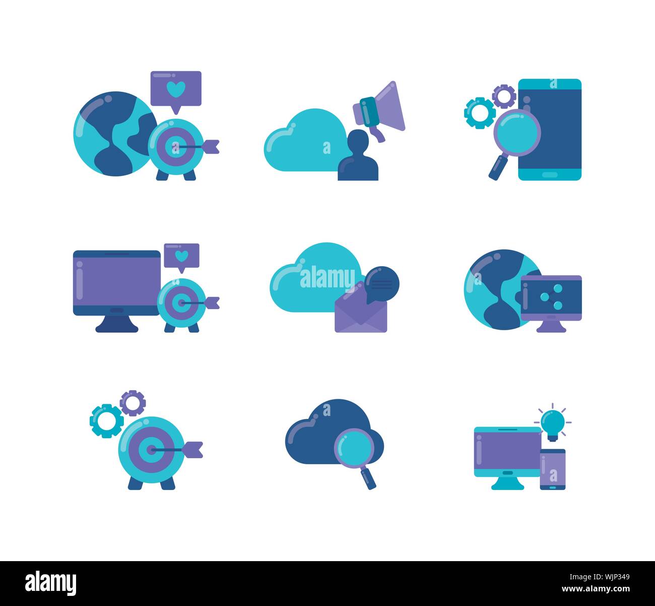 set icons of social media vector illustration design Stock Vector Image ...