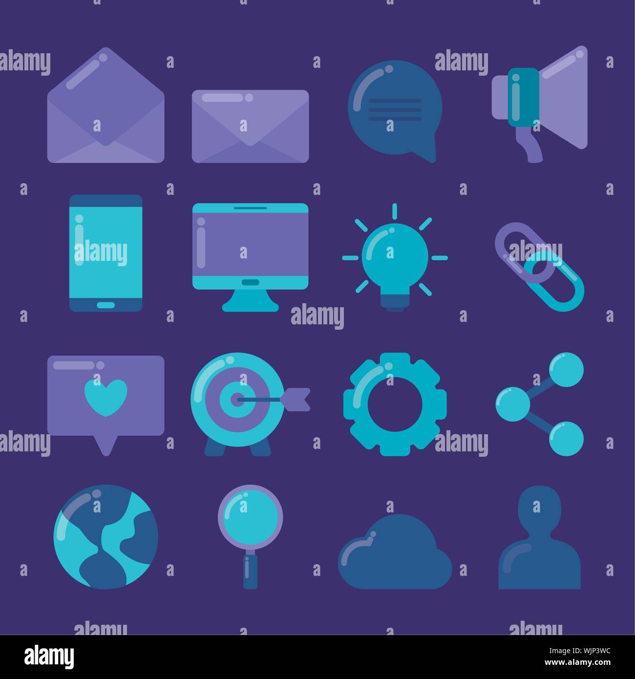 set icons of social media vector illustration design Stock Vector Image ...