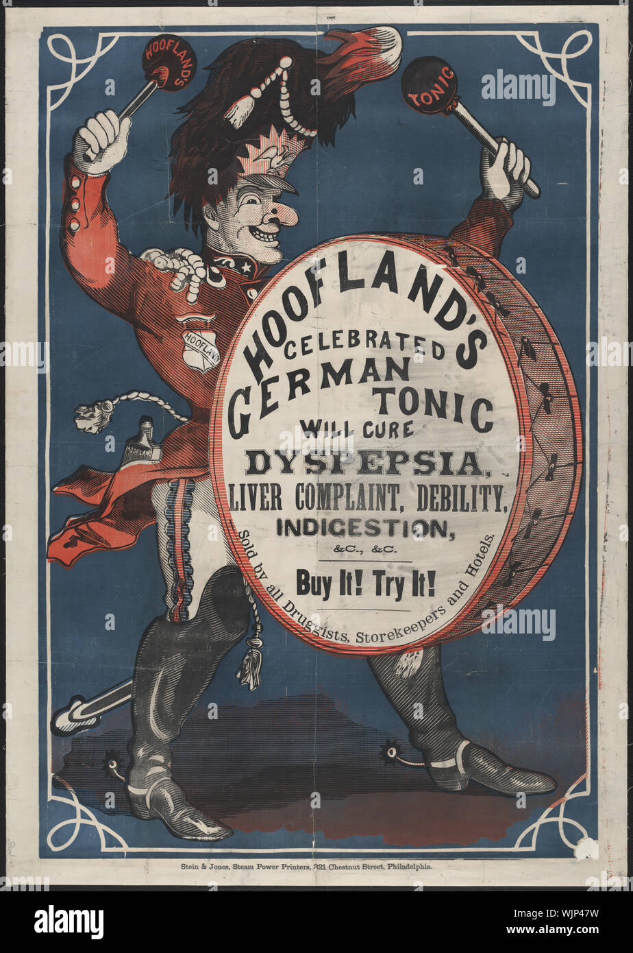 Hoofland's celebrated German tonic water will cure dyspepsia, liver