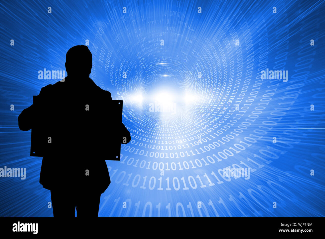 Composite image of shiny futuristic binary code spiral Stock Photo