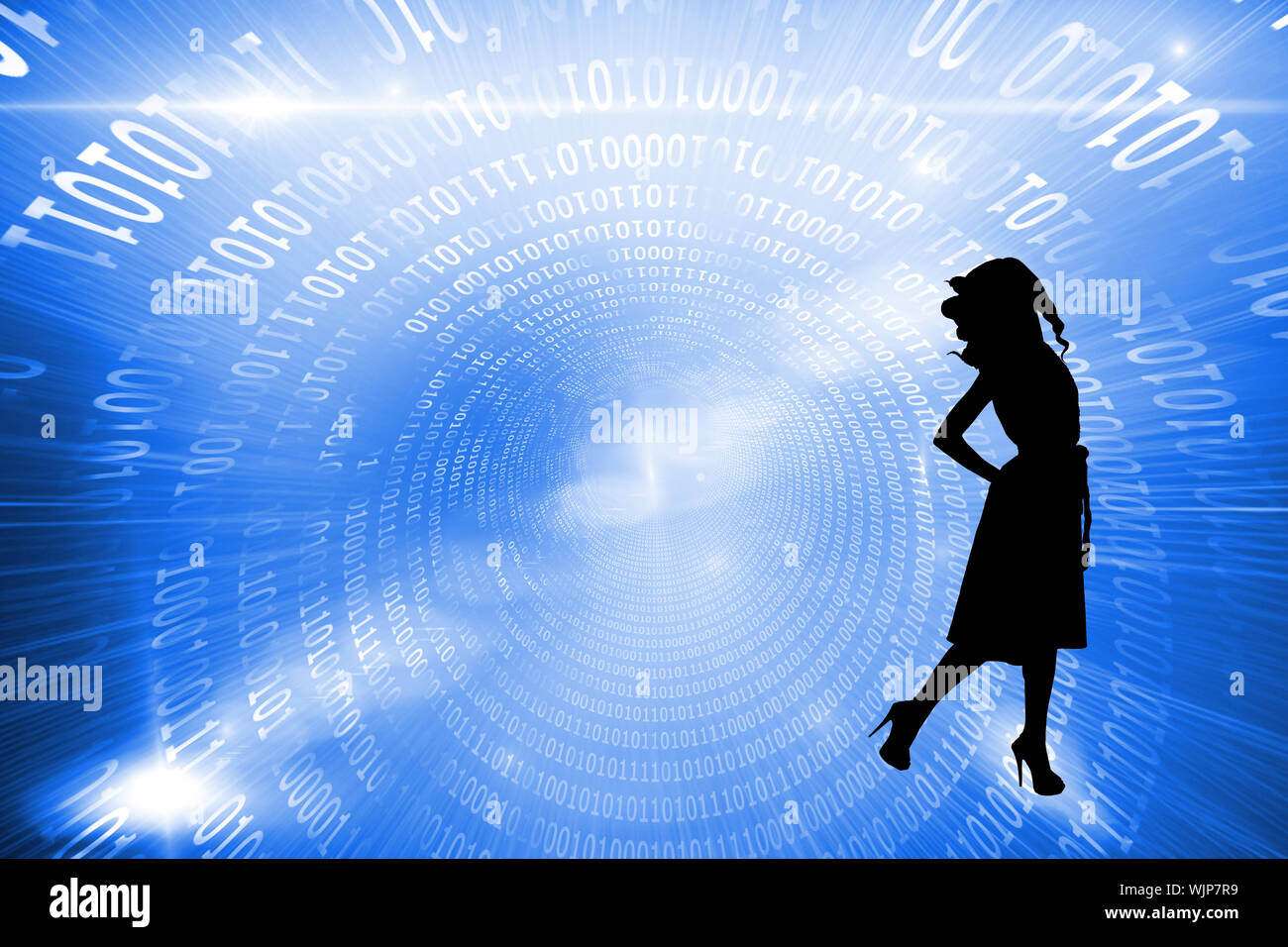 Composite image of shiny futuristic binary code spiral Stock Photo