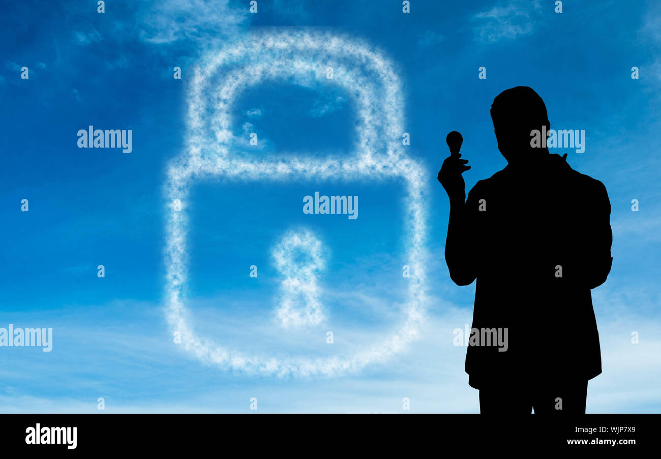 Composite image of white lock in sky Stock Photo