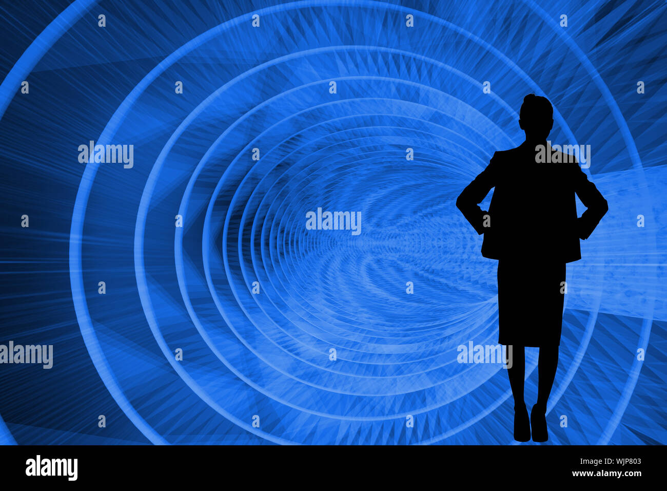 Composite image of futuristic blue design Stock Photo
