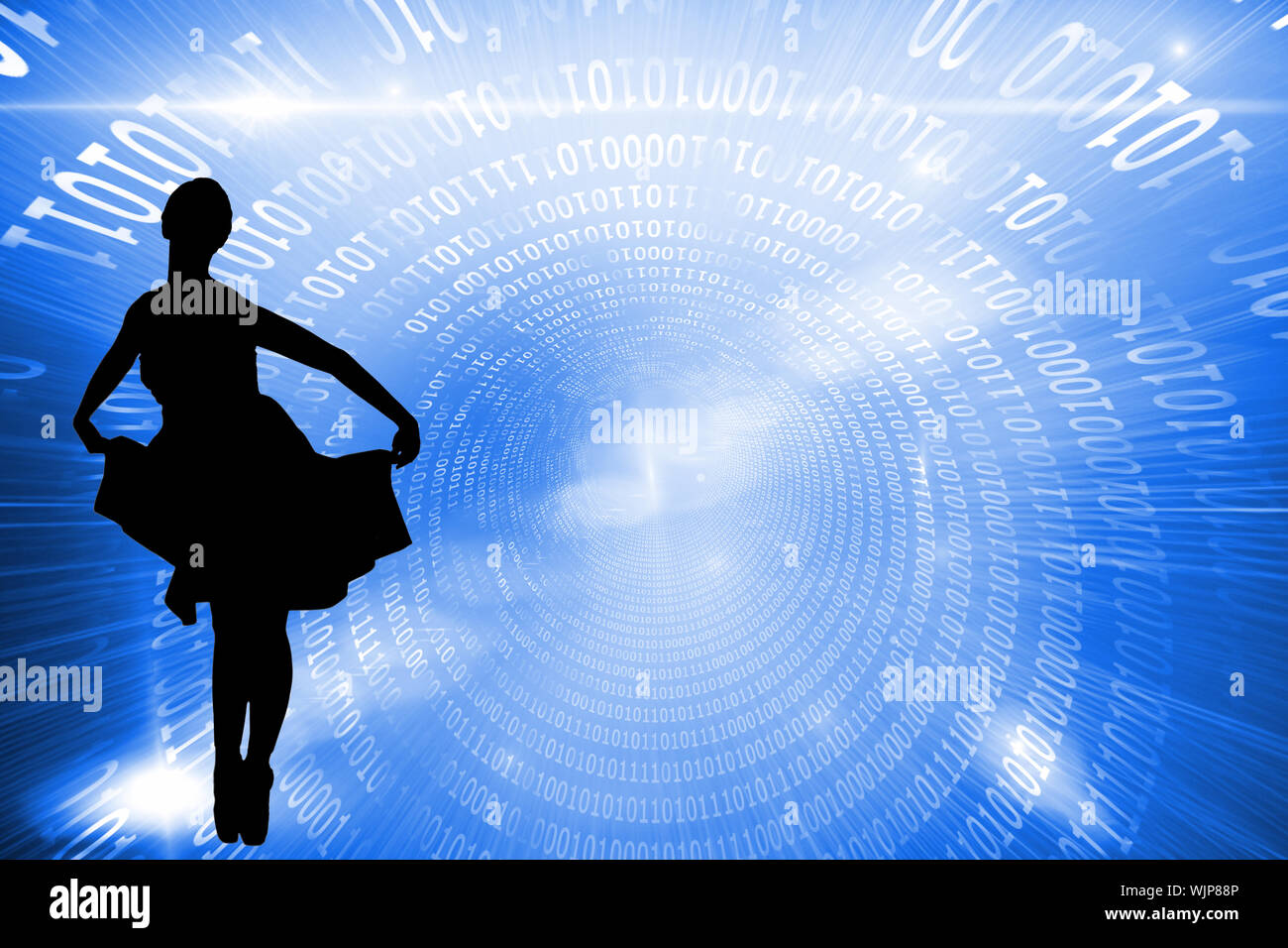 Composite image of shiny futuristic binary code spiral Stock Photo