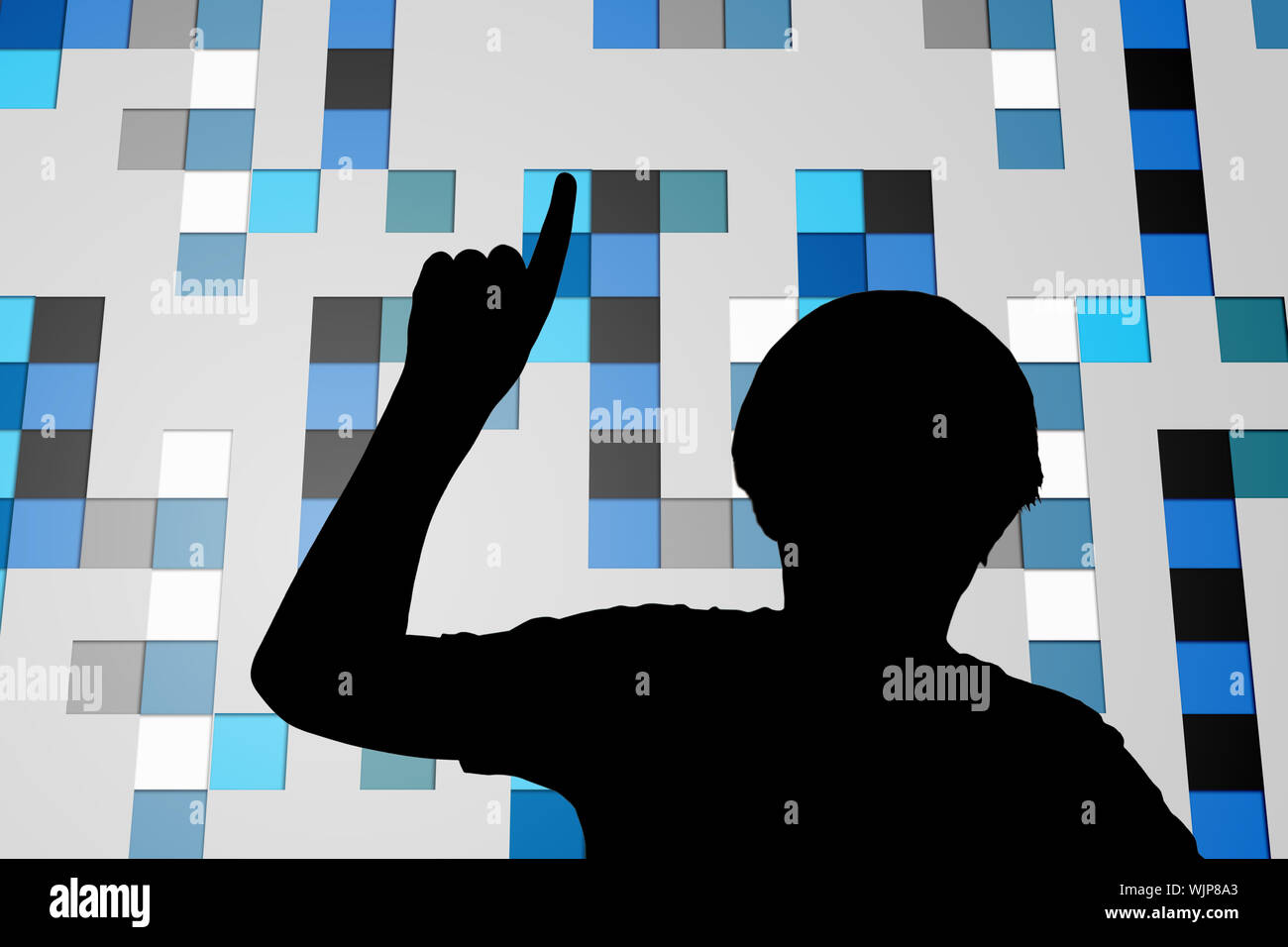 Composite image of technical background with squars Stock Photo