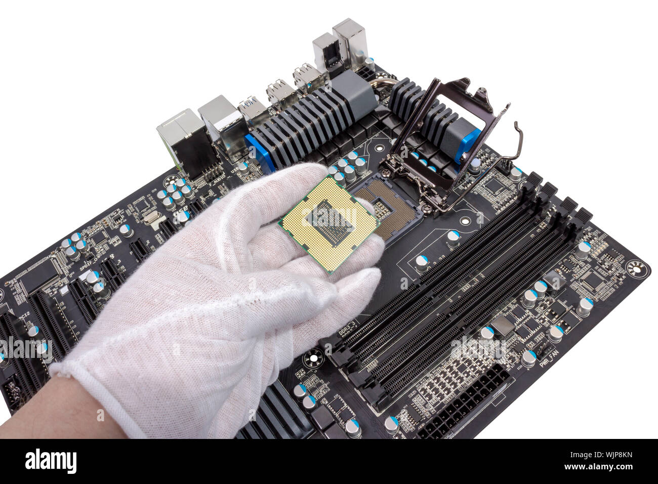 Installation of modern processor in CPU socket on the motherboard Stock  Photo - Alamy