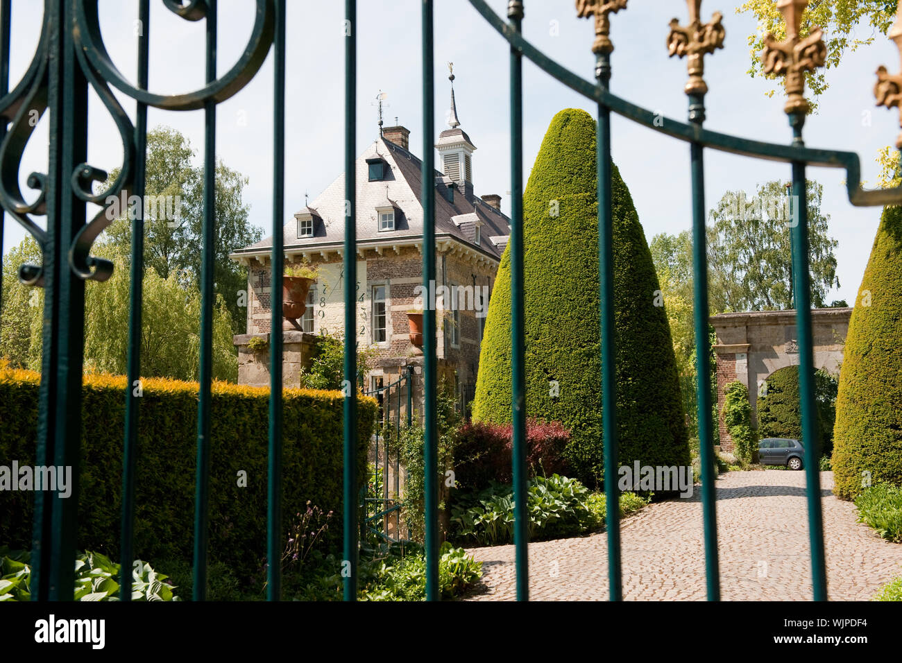 Castle Wijlre in Limburg Holland behind the closed fence Stock Photo