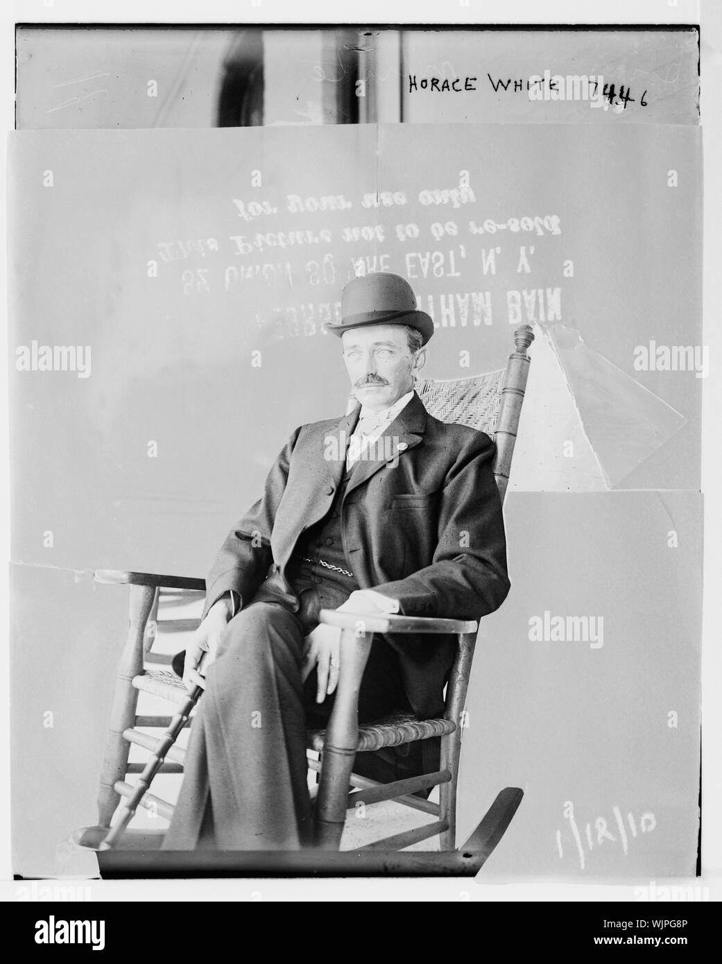 Horace White, in rocker Stock Photo Alamy