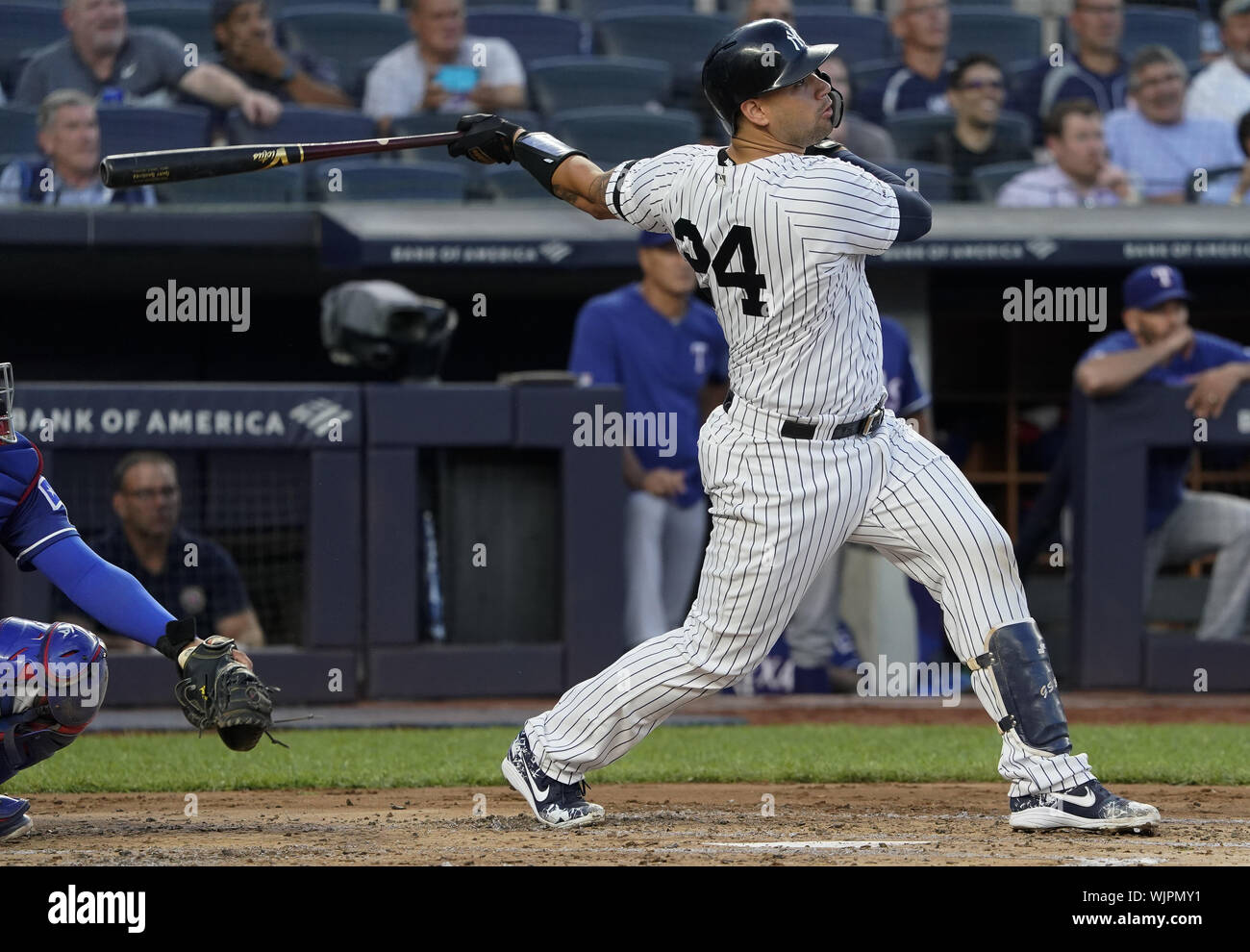 Bronx, United States. 03rd Sep, 2019. New York Yankees teammates