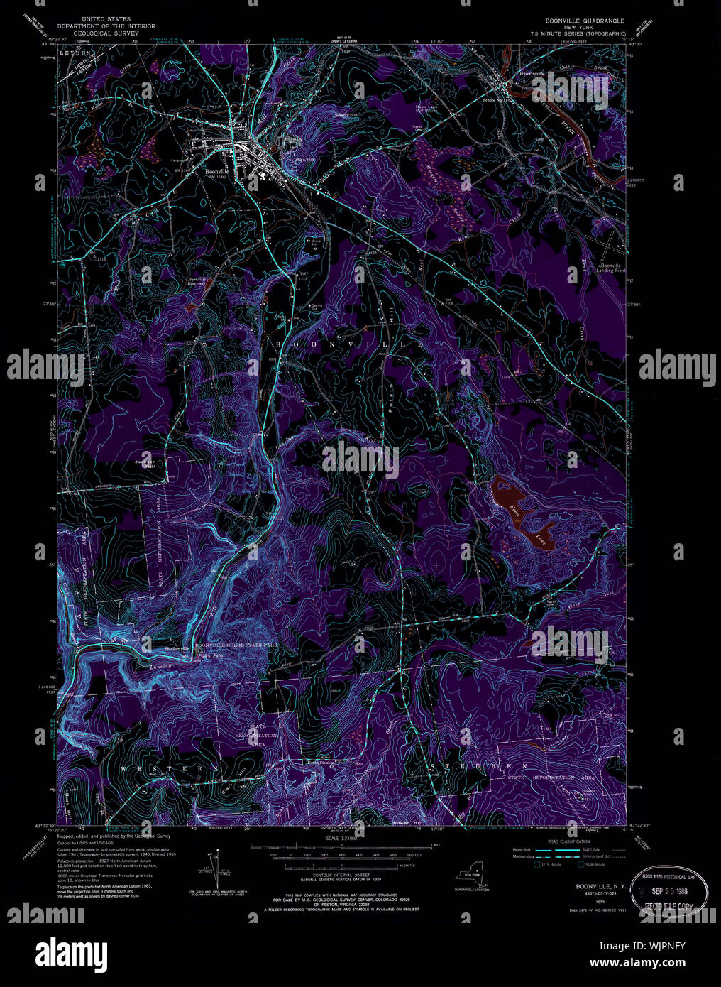 New York NY Boonville 137122 1955 24000 Inverted Restoration Stock