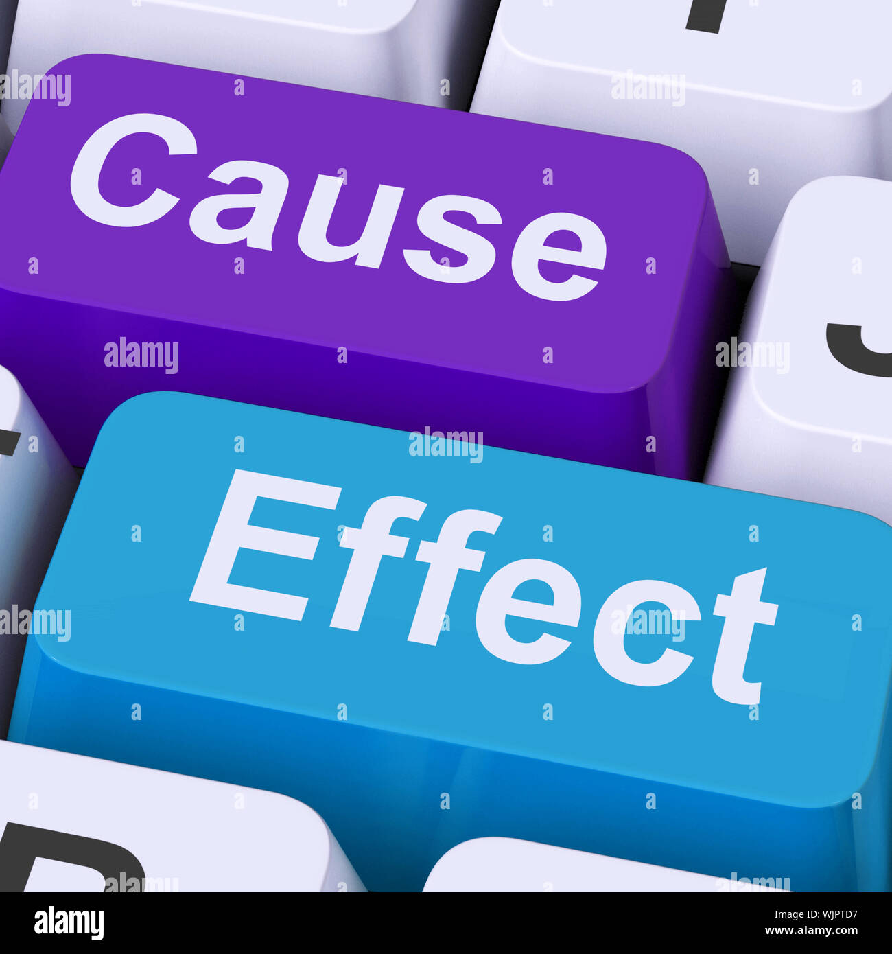 Cause Effect Keys Meaning Consequence Action Or Reaction Stock Photo