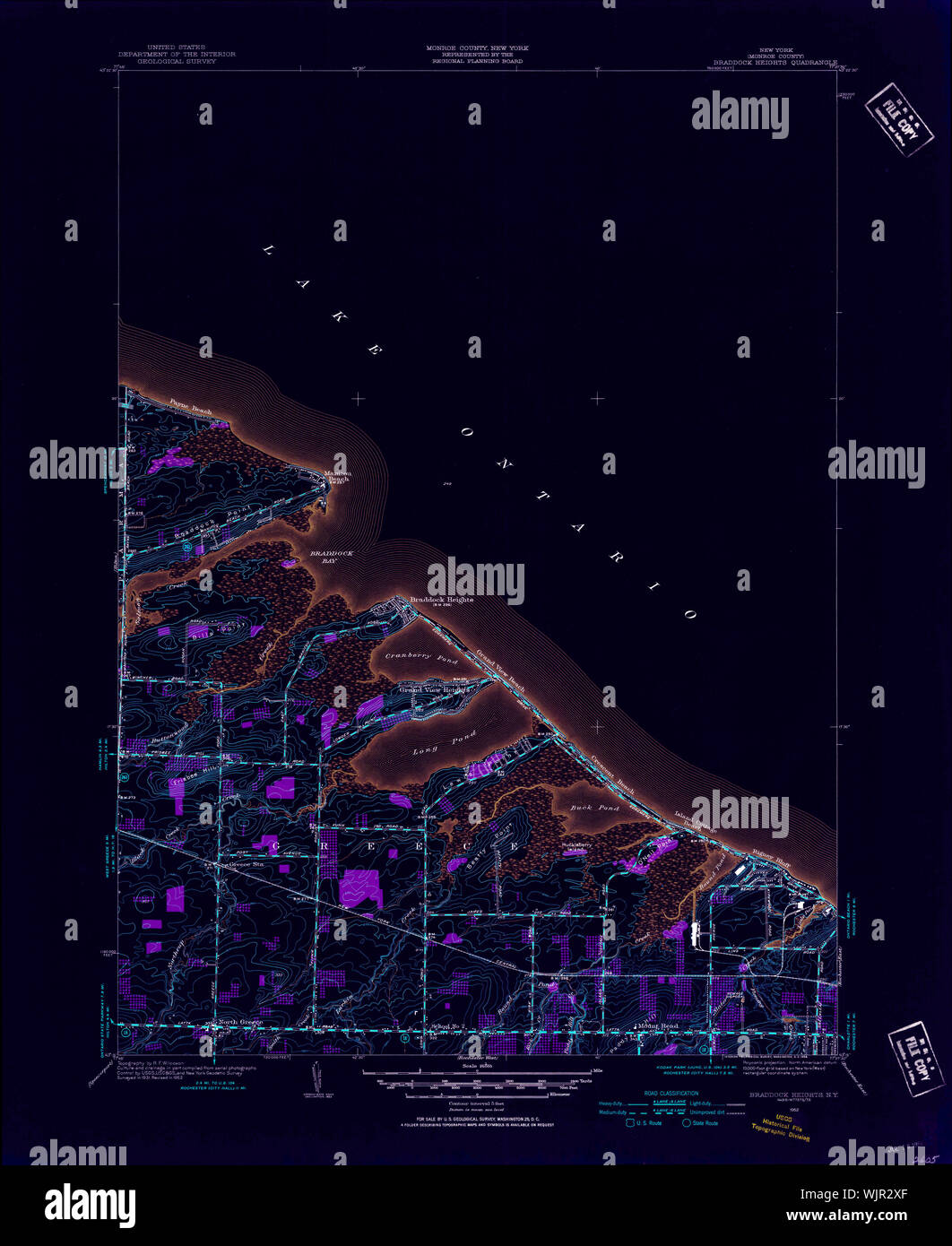 New York NY Braddock Heights 123374 1952 24000 Inverted Restoration Stock Photo Alamy