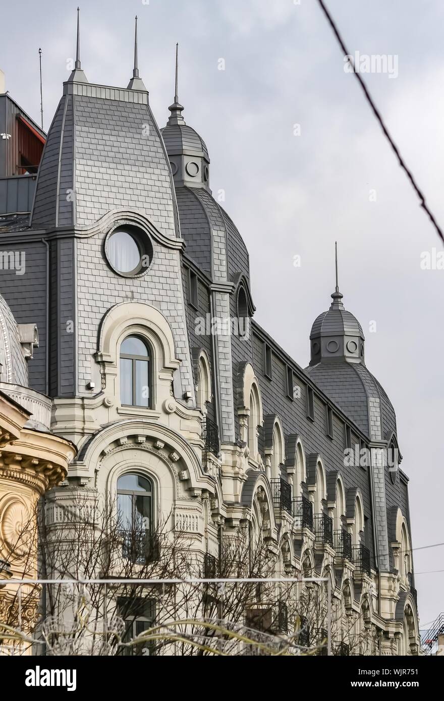 Bucharest, Romania - November 15, 2018: The beautiful building of the Cismigiu Hotel, built in 1912, where The Gambrinus Beer House is located on the Stock Photo