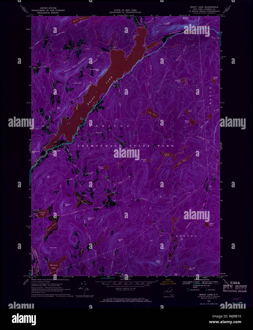 New York NY Brant Lake 122984 1966 24000 Inverted Restoration Stock Photo Alamy