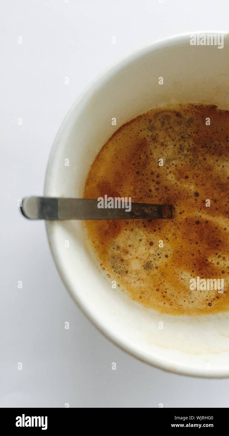 Direct Above View Of Cup Of Coffee Stock Photo