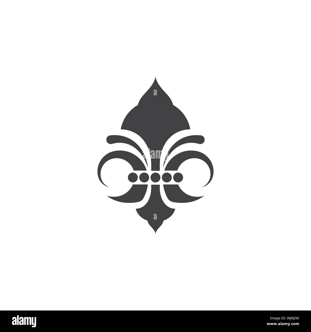 Fleur de lis vector icon design template Stock Vector