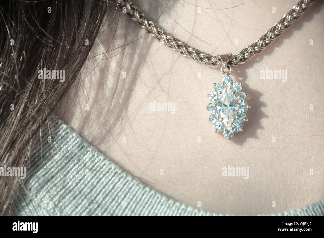Woman Wearing Gold Necklace High Resolution Stock Photography and ...