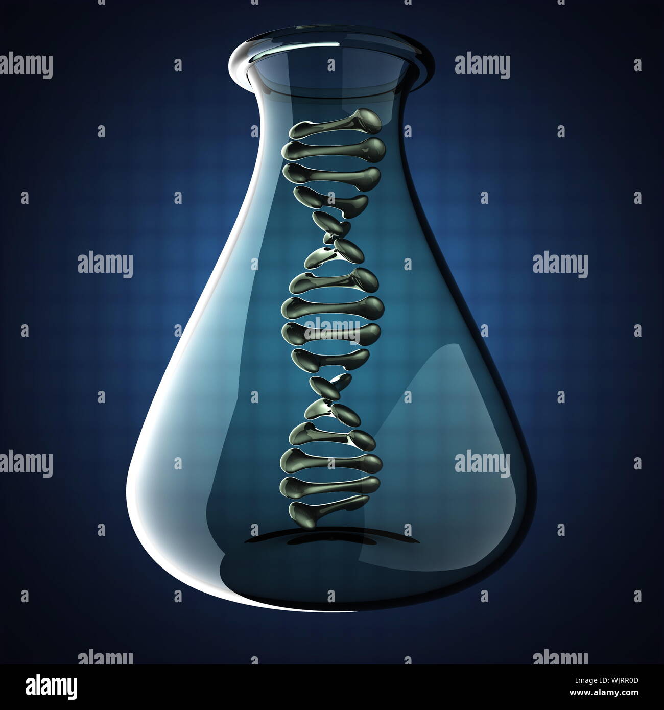 DNA model on blue background Stock Photo - Alamy