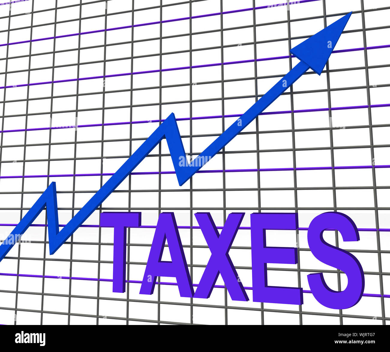 Taxes Chart Graph Showing Increasing Tax Or Taxation Stock Photo