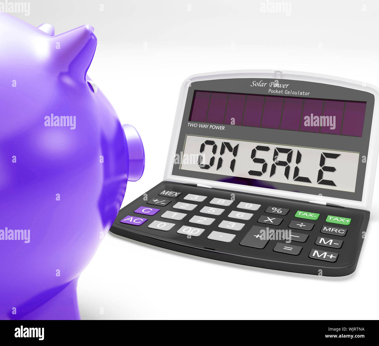 On Sale Calculator Showing Price Cut And Savings Stock Photo Alamy