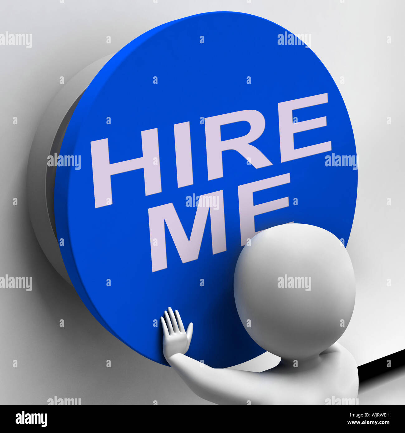 Hire Me Button Meaning Job Applicant Or Freelancer Stock Photo Alamy