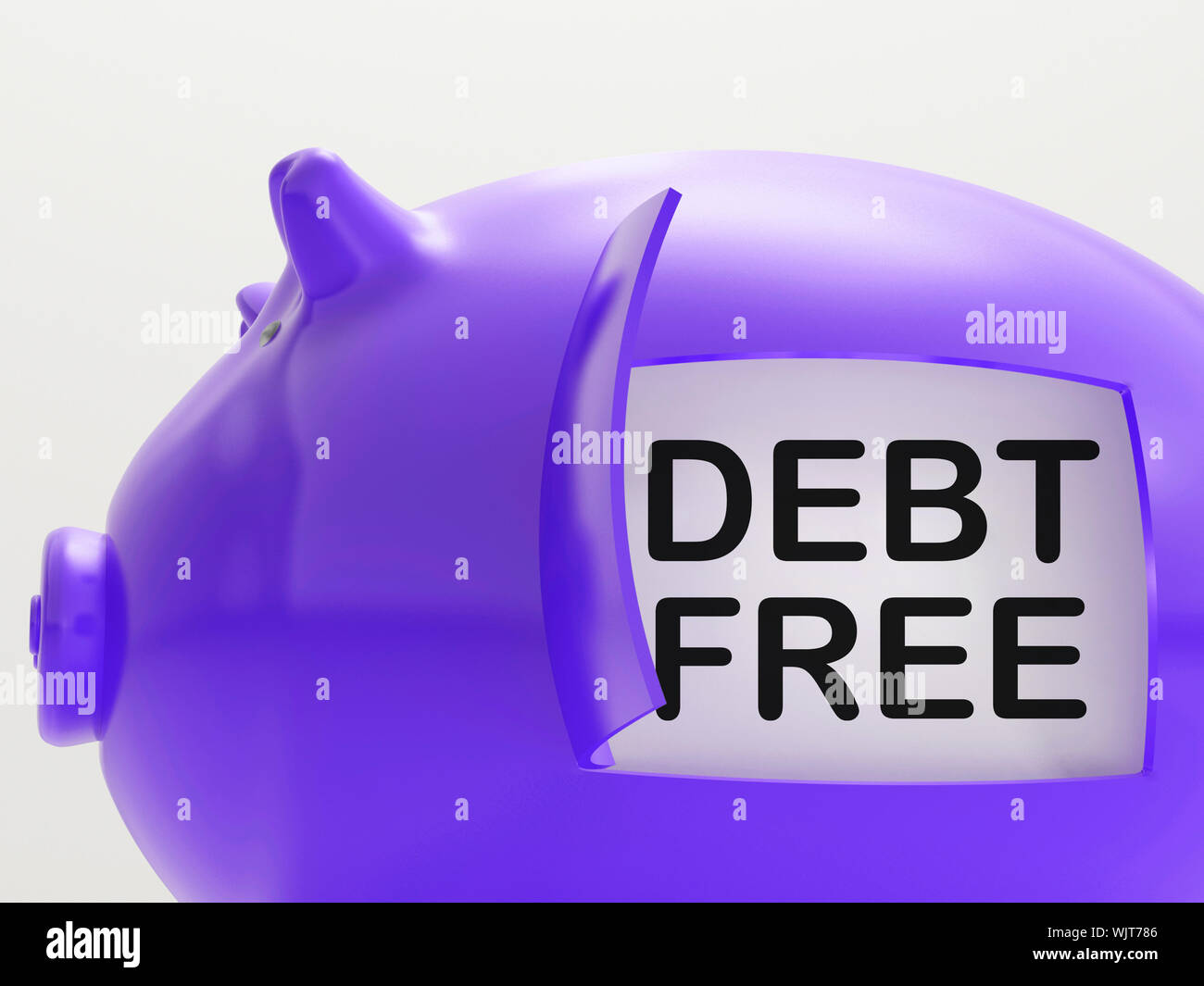 Debt Free Piggy Bank Meaning Money Paid Off Stock Photo Alamy