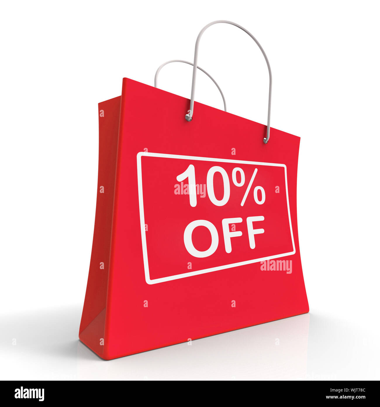 Shopping Bag Shows Sale Discount Ten Percent Off 10 Stock Photo