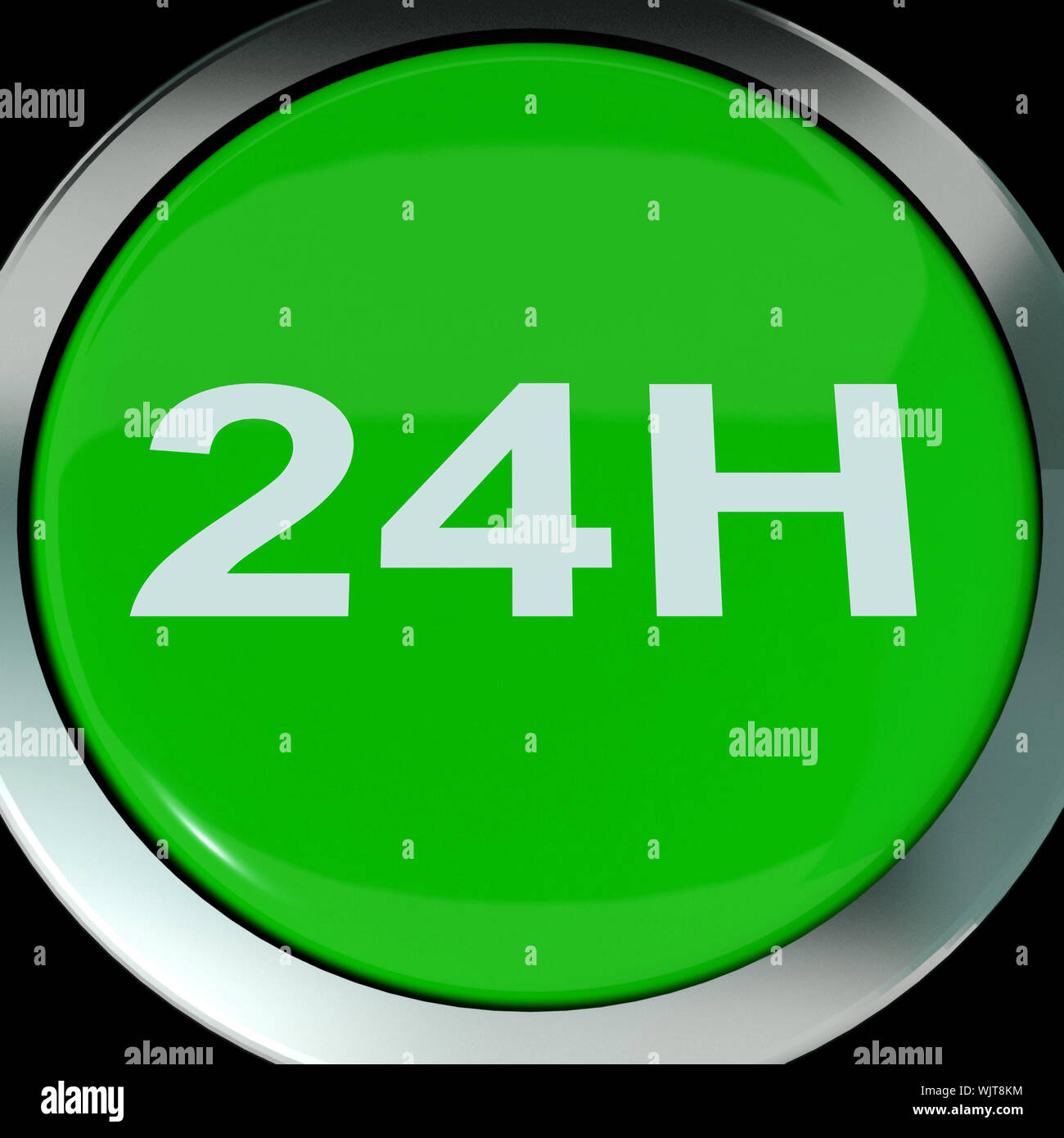 Twenty Four Hours Button Showing Open 24 hours Stock Photo Alamy