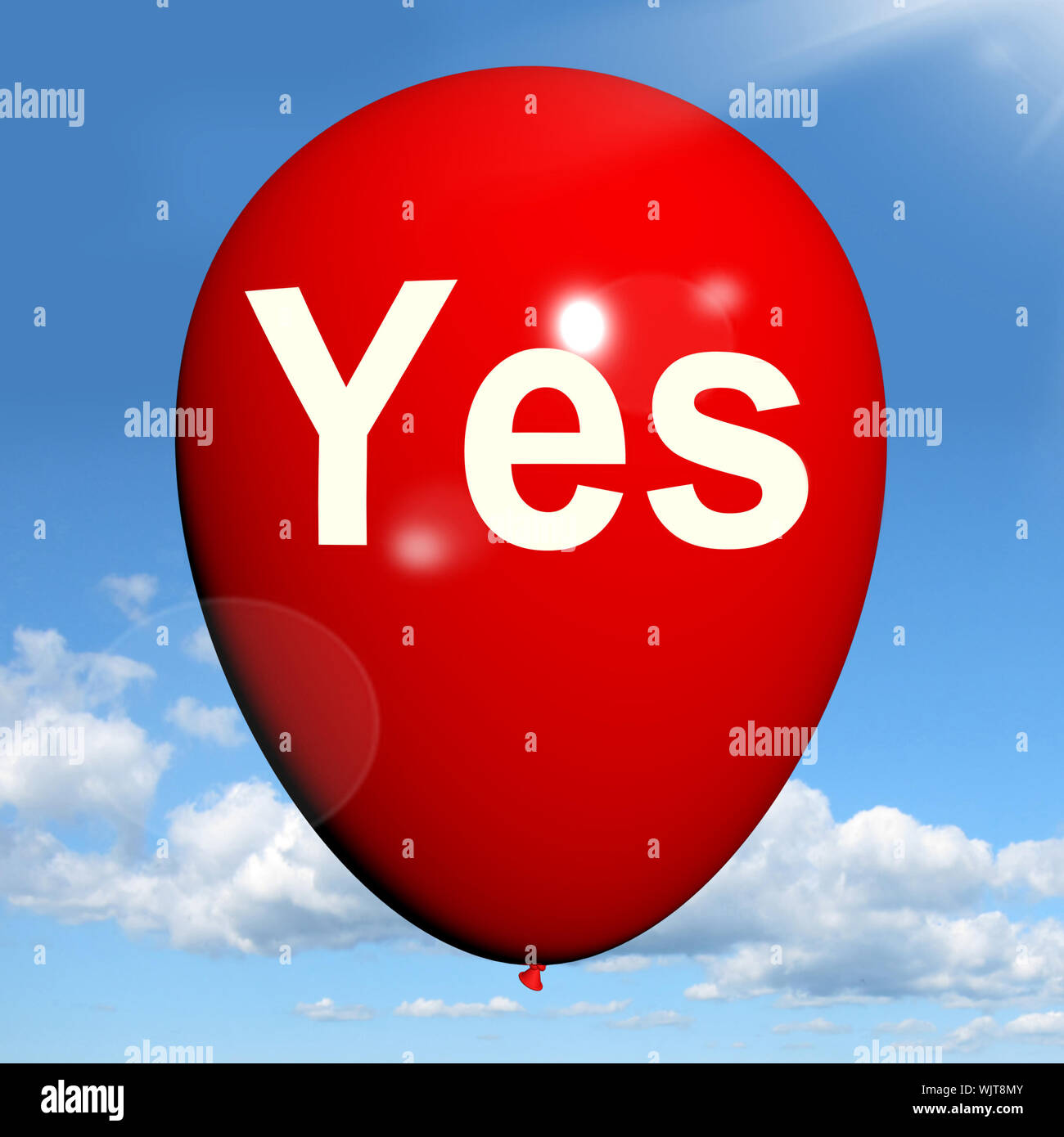 Yes Balloon Meaning Affirmative Approval and Certainly Stock Photo