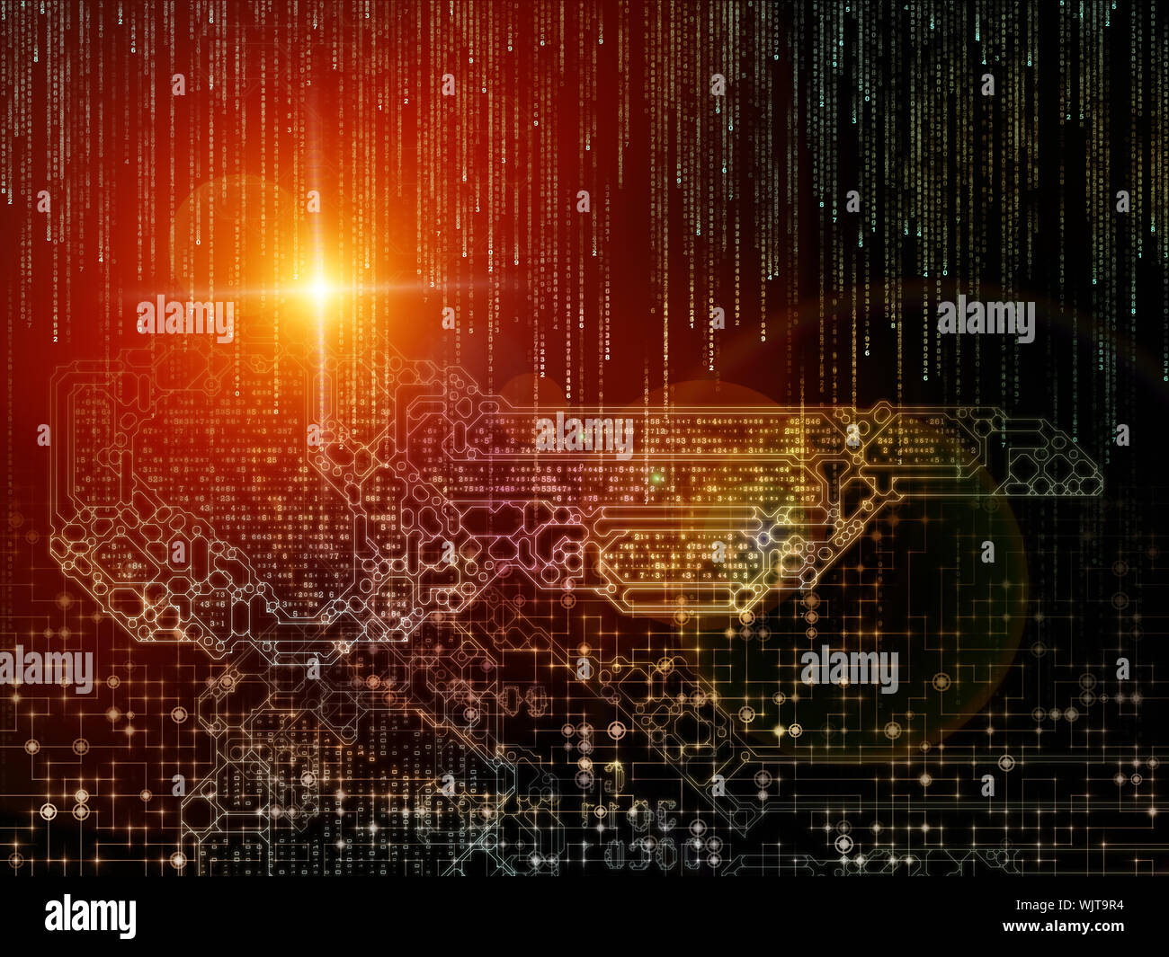 Encryption Key series. Background design of stylized key and number ...