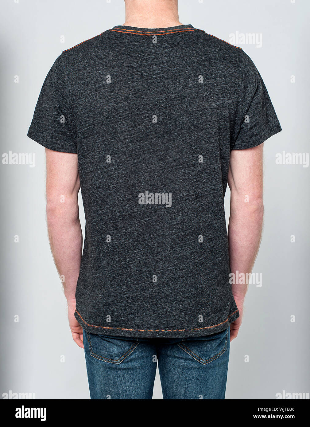 Rear view image of handsome young man Stock Photo - Alamy