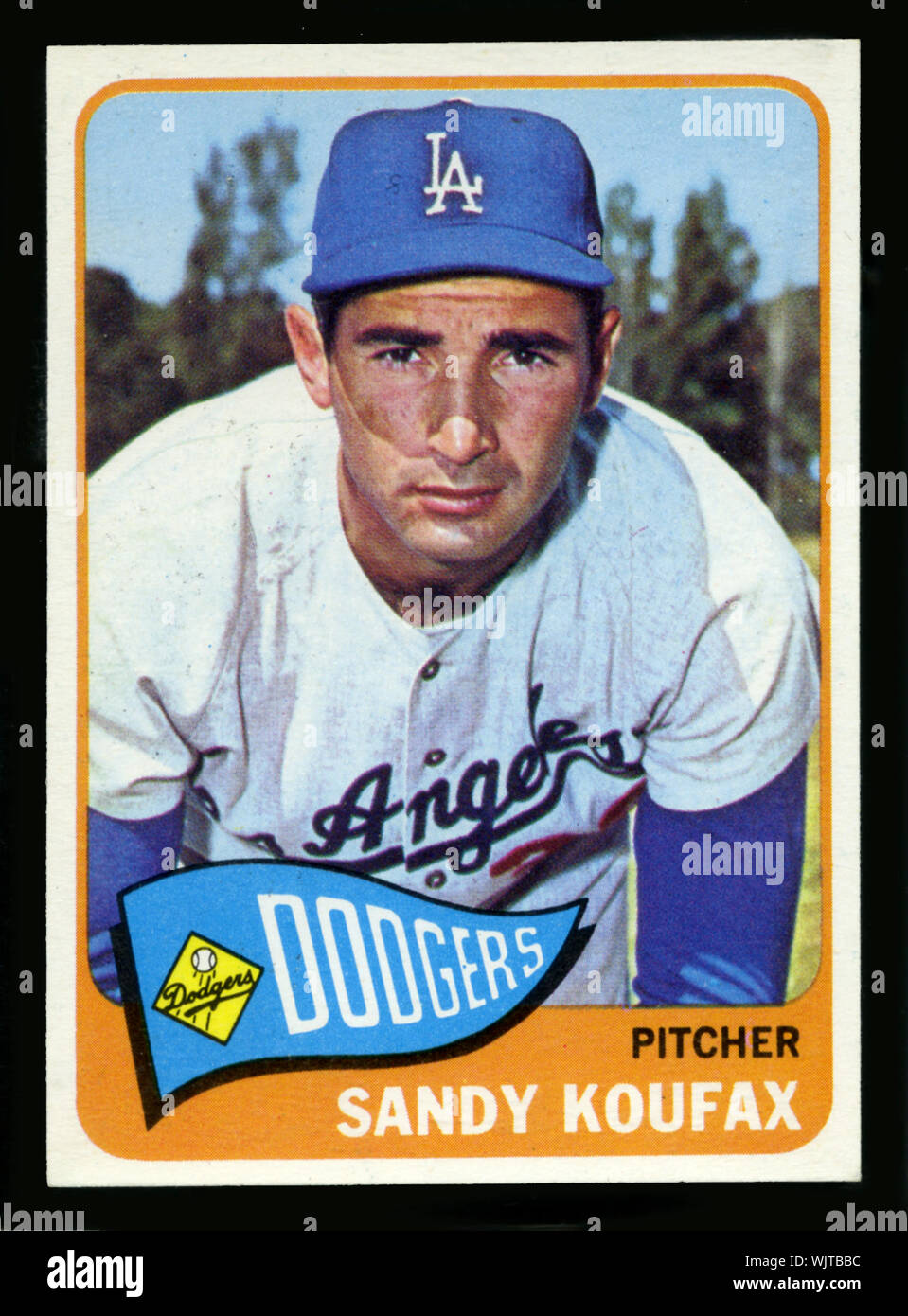 Sandy Koufax in vintage 1965 Topps baseball card with the Los Angeles  Dodgers Stock Photo - Alamy