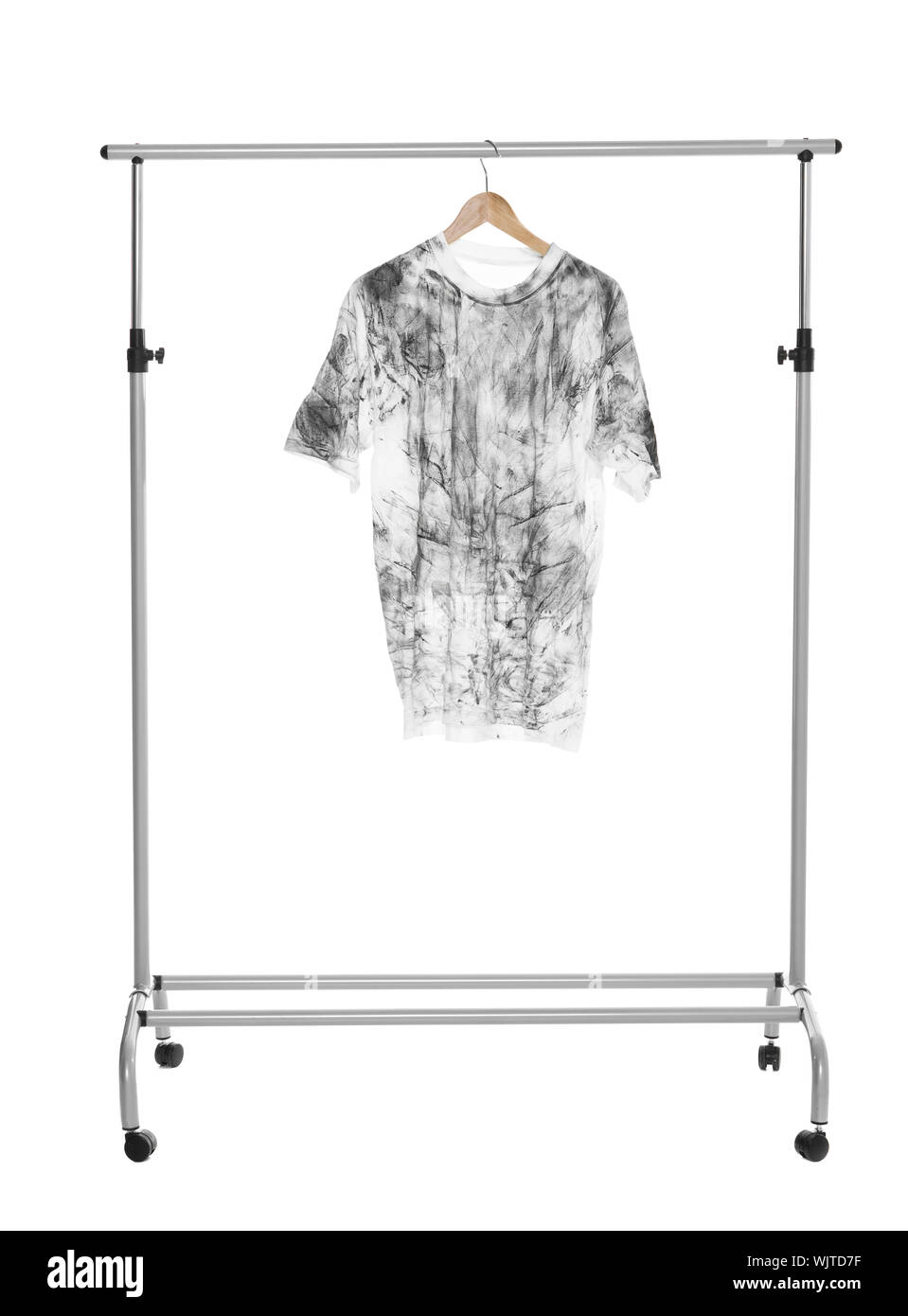 Dirty Tshirt on a Clothes Rack isolated Stock Photo Alamy
