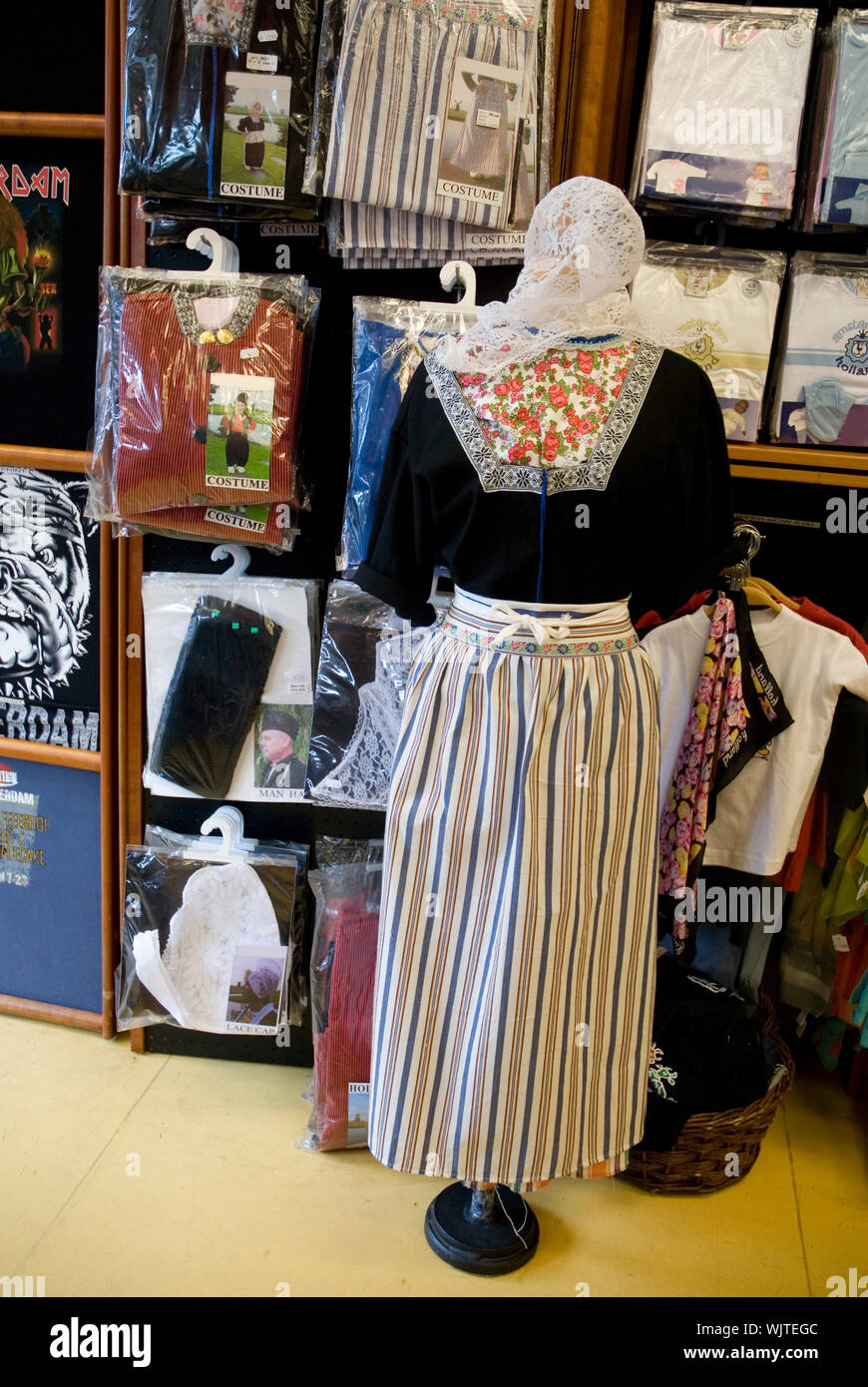 traditional colored costume from Volendam in Holland Stock Photo - Alamy
