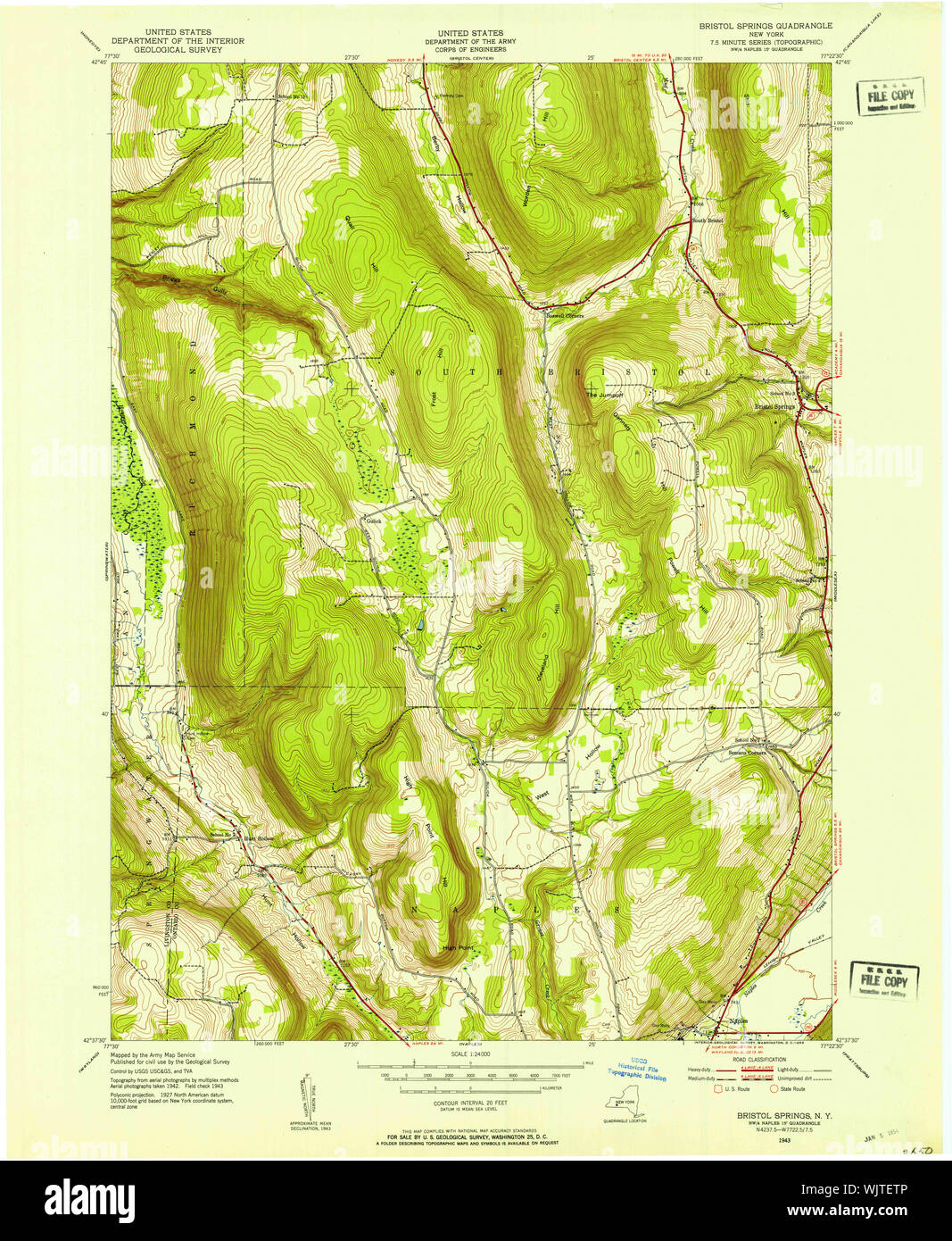 New York NY Bristol Springs 123021 1943 24000 Restoration Stock Photo