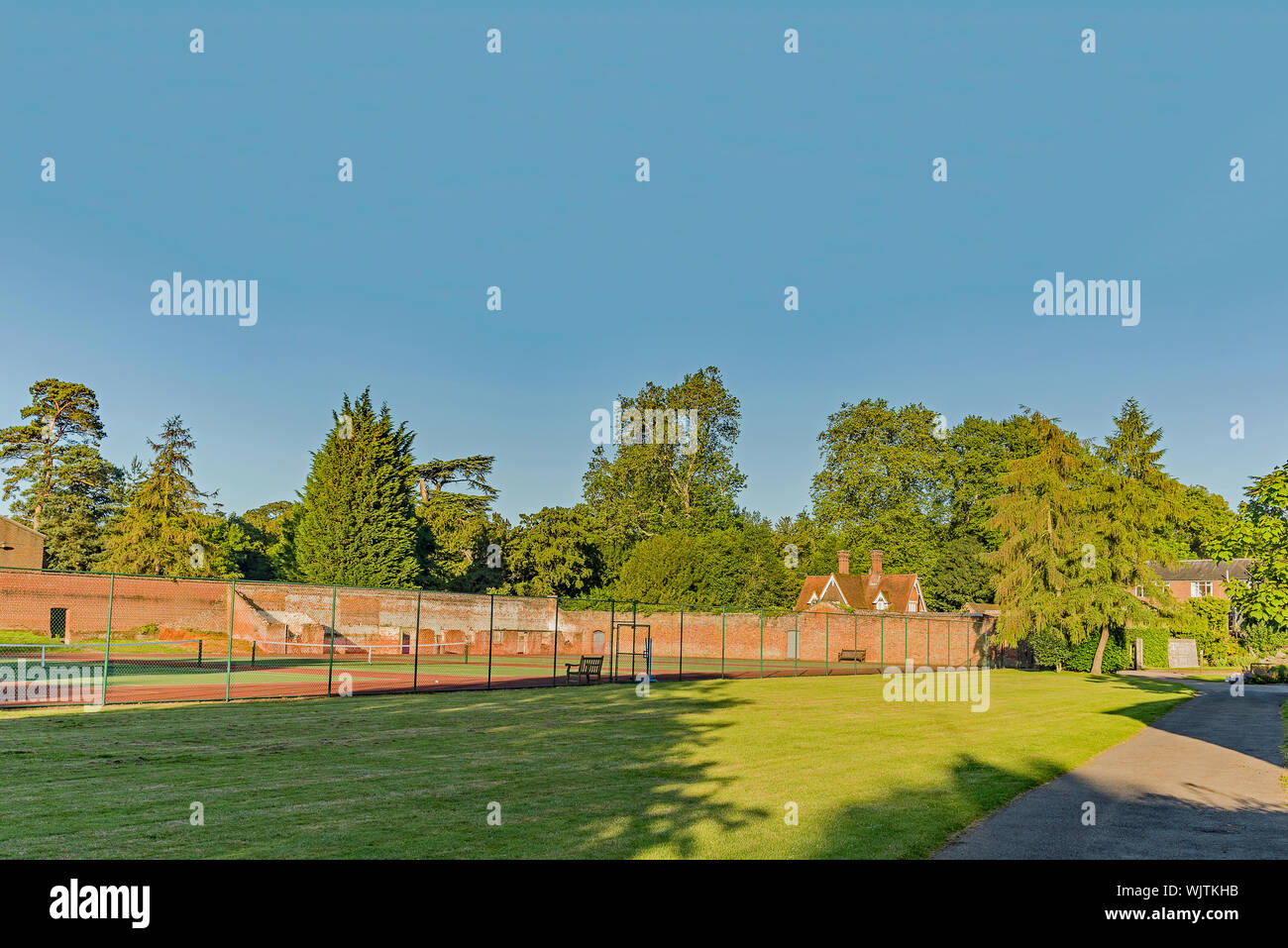 Tennis courts at Cobham Hall, Kent, U.K Stock Photo Alamy