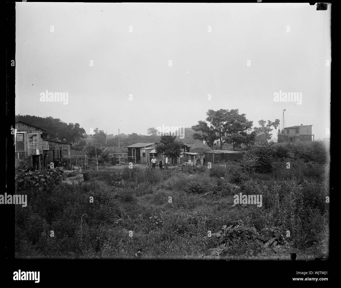 Rooftop houses Black and White Stock Photos & Images - Alamy