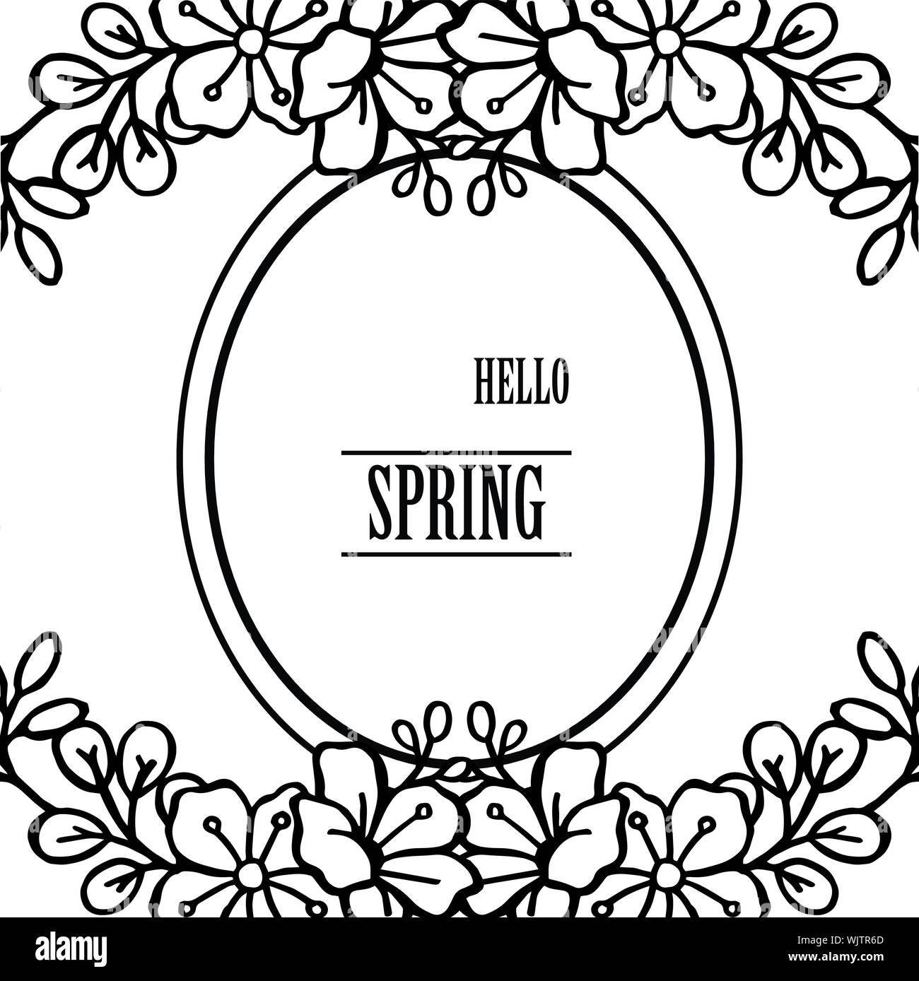 Background For Banner Hello Spring With Simple Style Leaf Floral