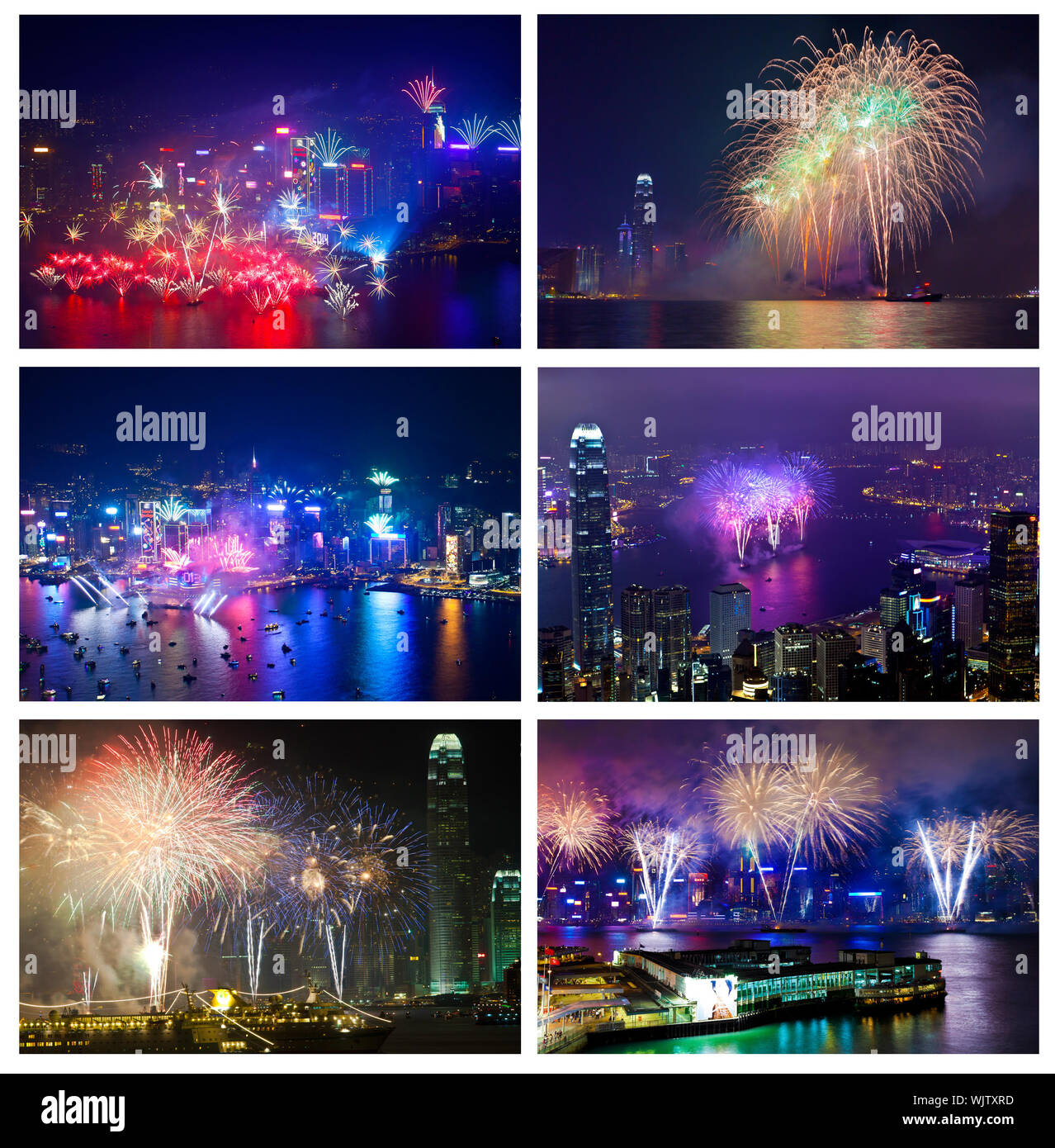 Hong Kong fireworks Stock Photo