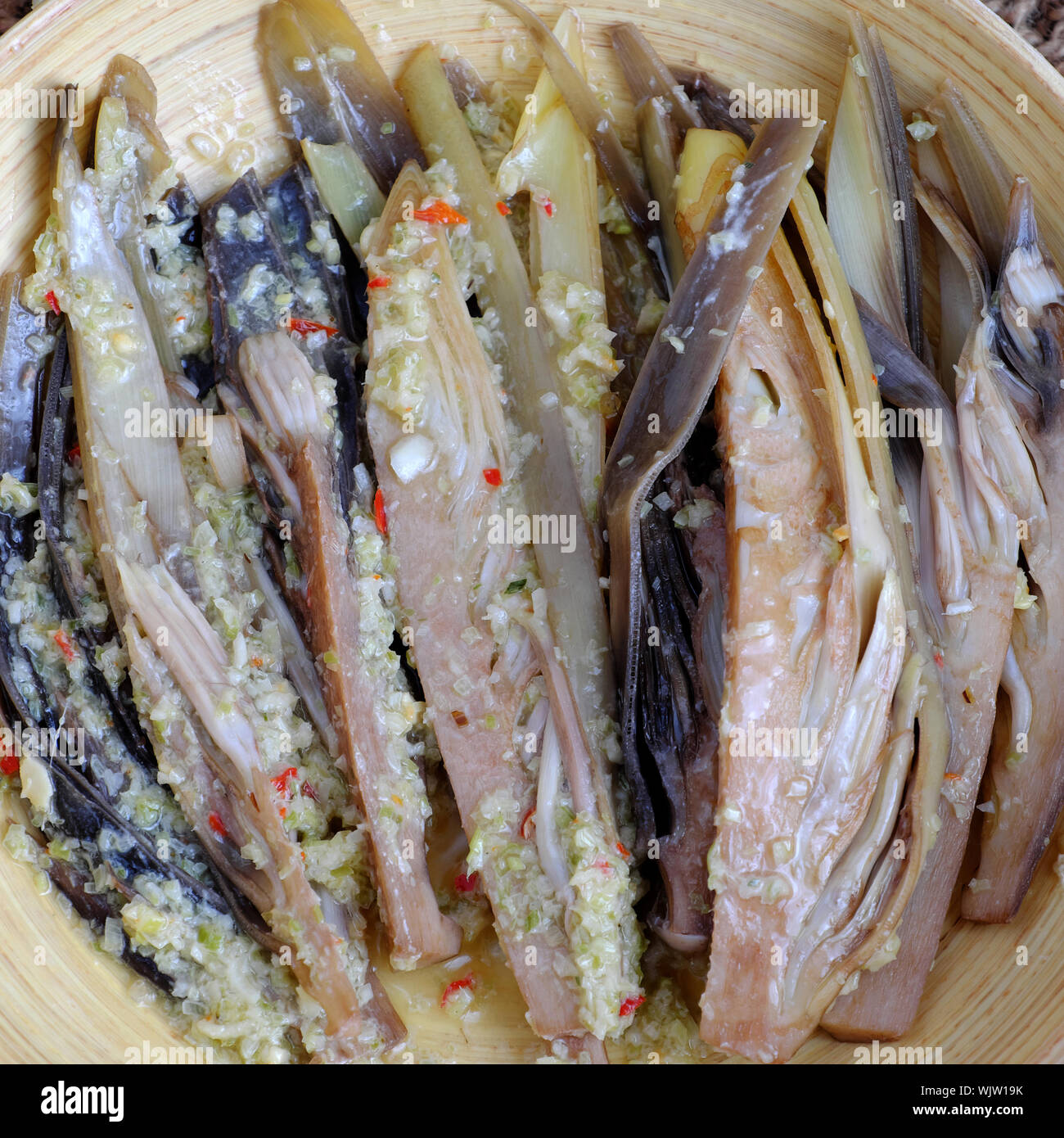 Ingredients homemade Vietnamese vegan deep fried food on plate, banana