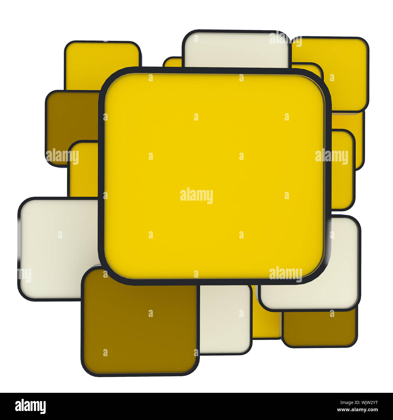 3D blank abstract yellow box display new design aluminum frame template