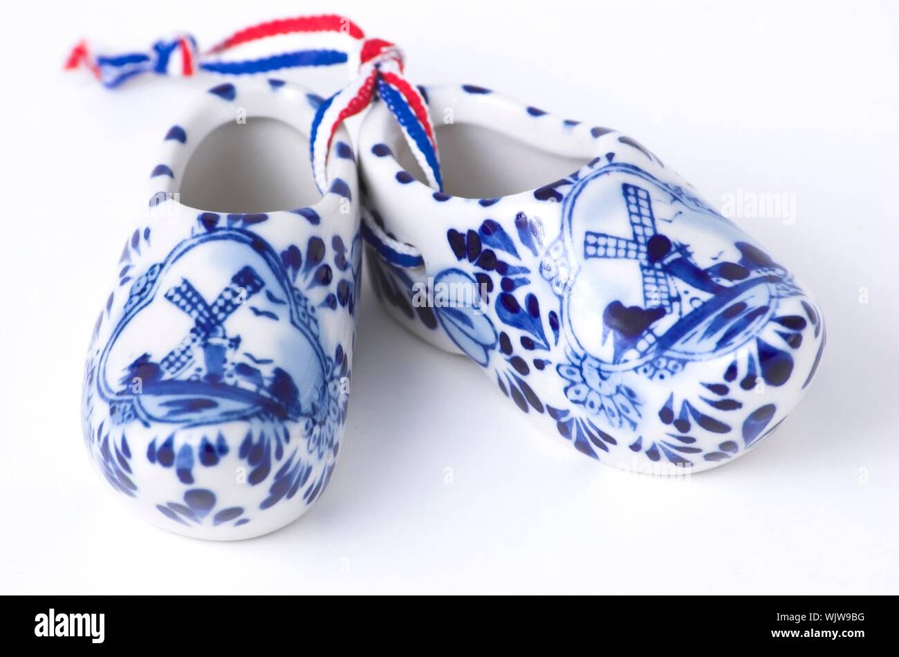 Set of Dutch porcelain clogs, traditional souvenir from Holland Stock ...